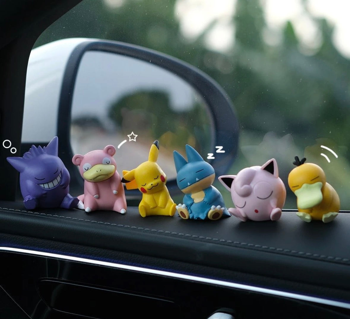 Schlafende Pokémon Figuren im 6er-Set – Auto- und Schreibtisch-Deko