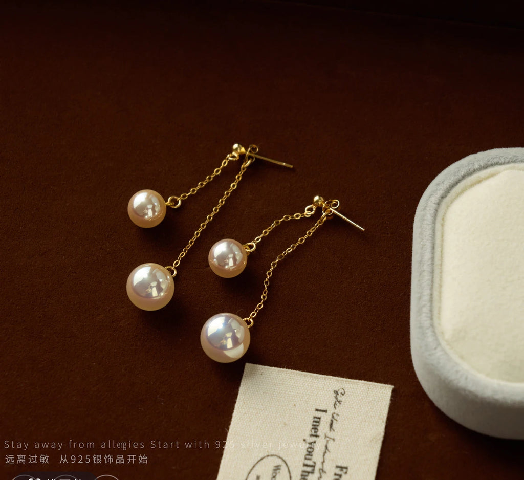 Zarte Perlenohrringe, 925 Silber