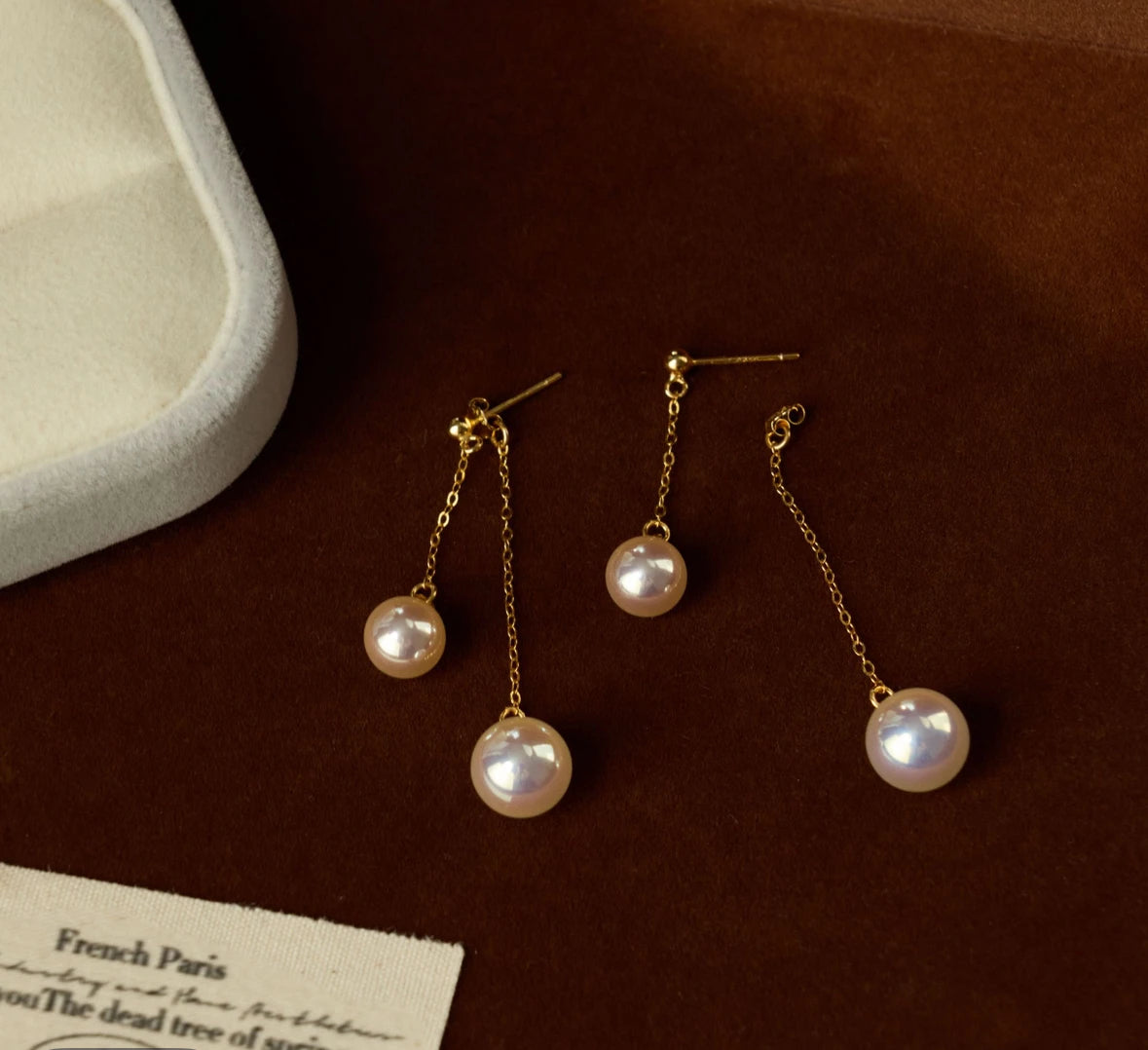 Zarte Perlenohrringe, 925 Silber