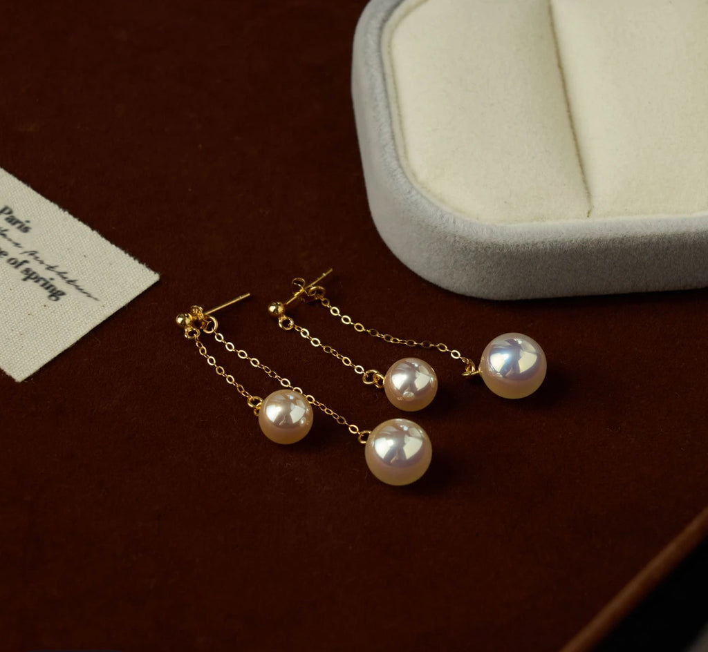 Zarte Perlenohrringe, 925 Silber