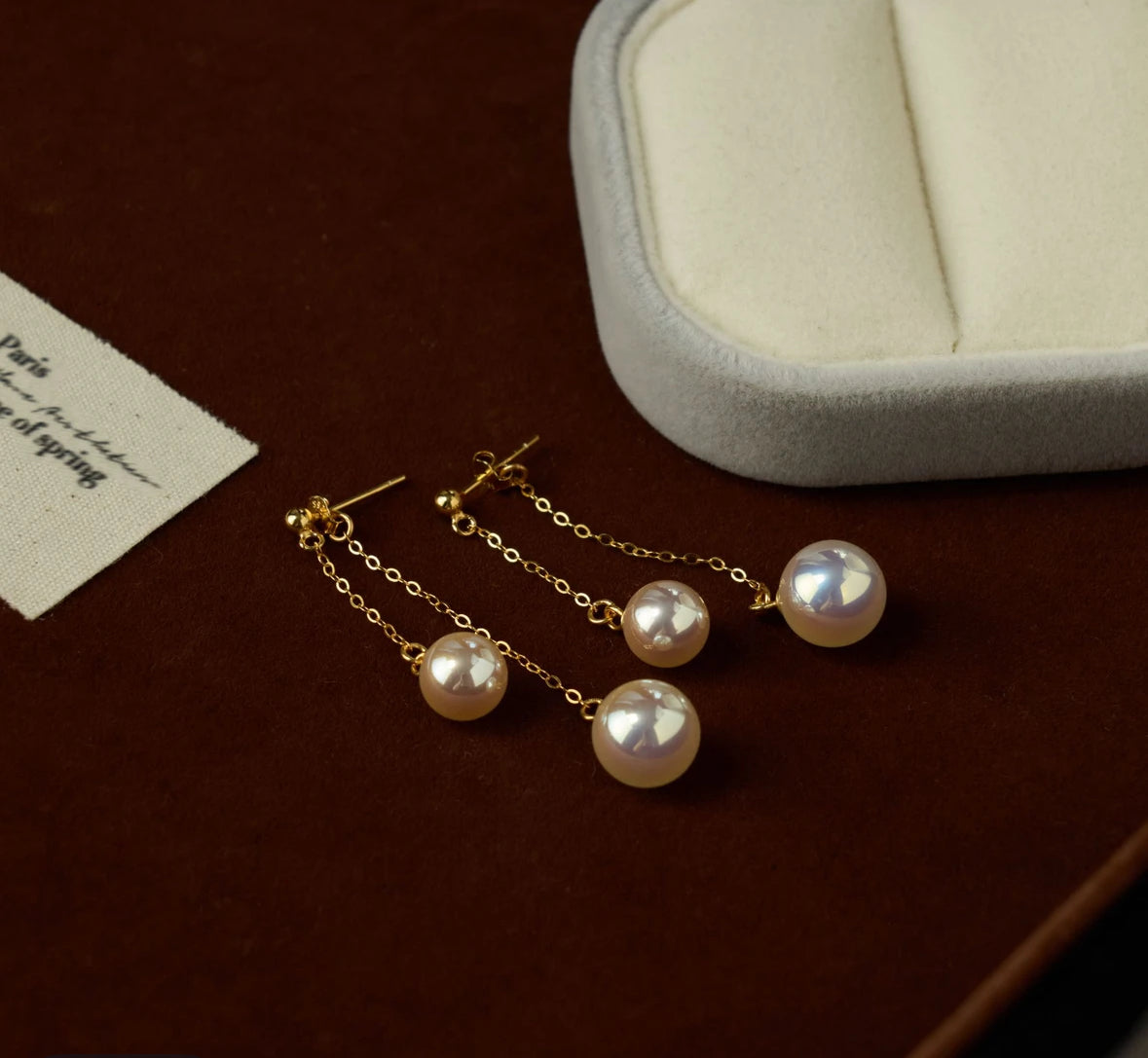 Zarte Perlenohrringe, 925 Silber