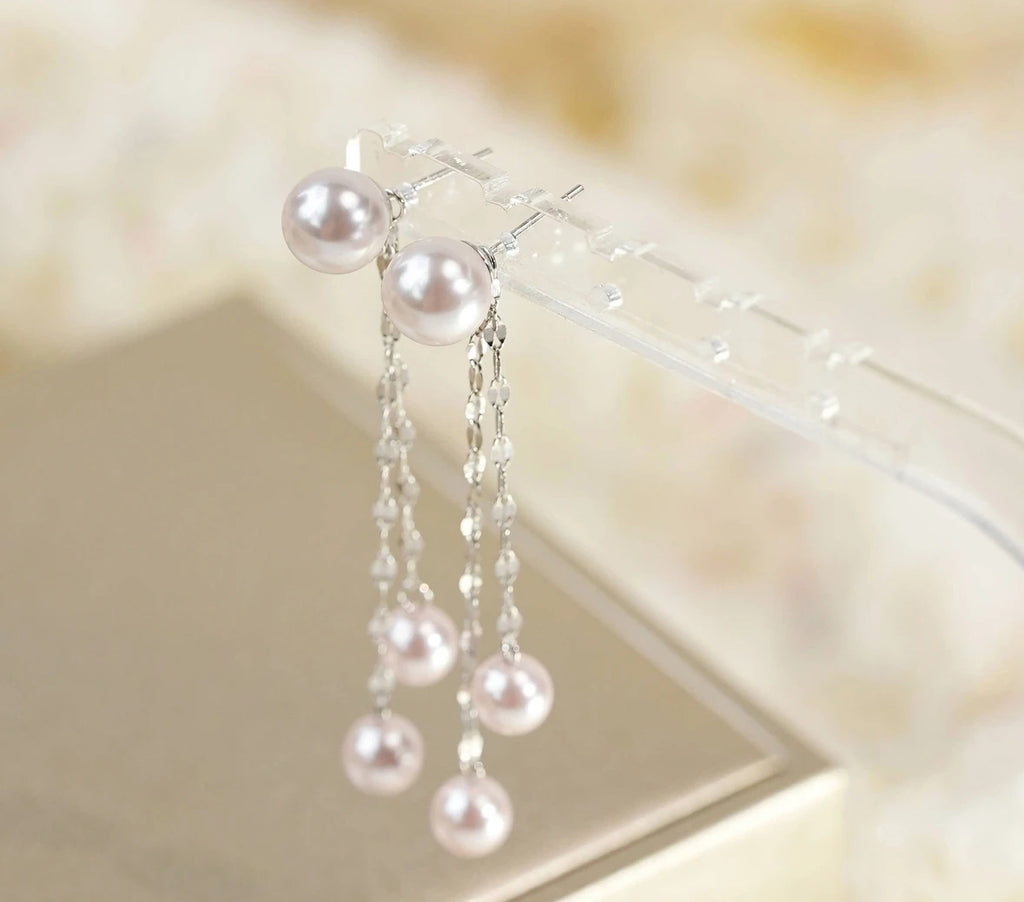 Elegante Silber-Perlenohrringe