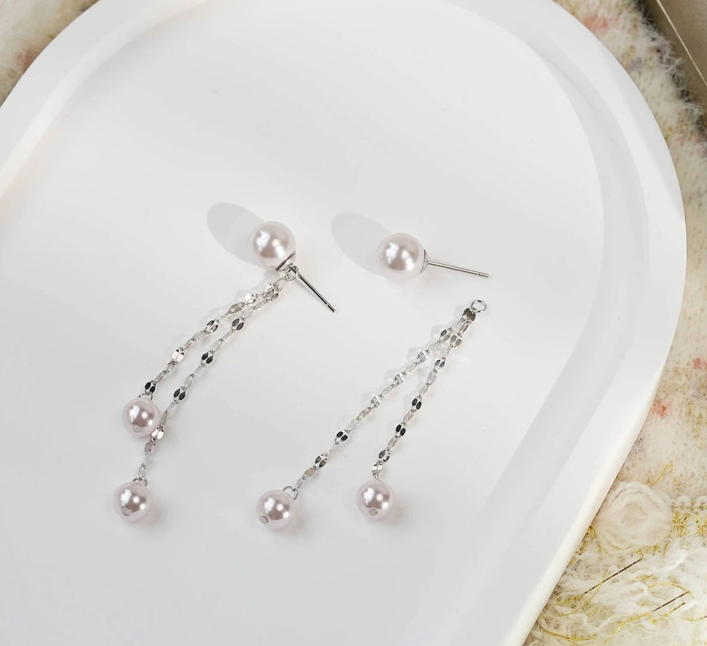 Elegante Silber-Perlenohrringe