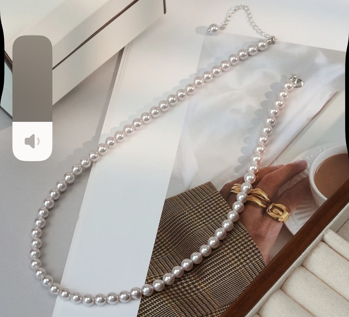 Zart lilafarbene Perlenkette mit Silberverschluss