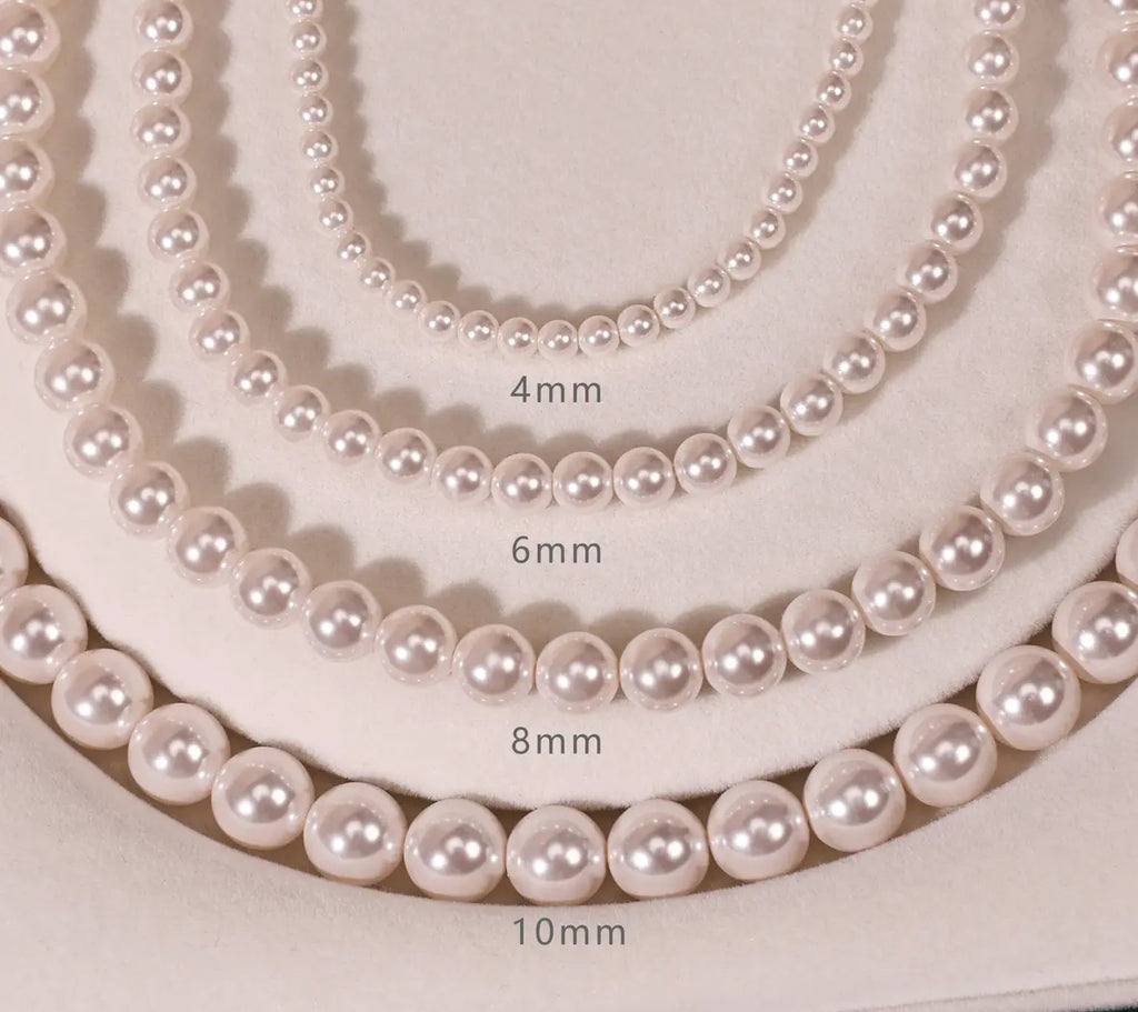 Klassische weiße Perlenkette mit 925-Silberverschluss