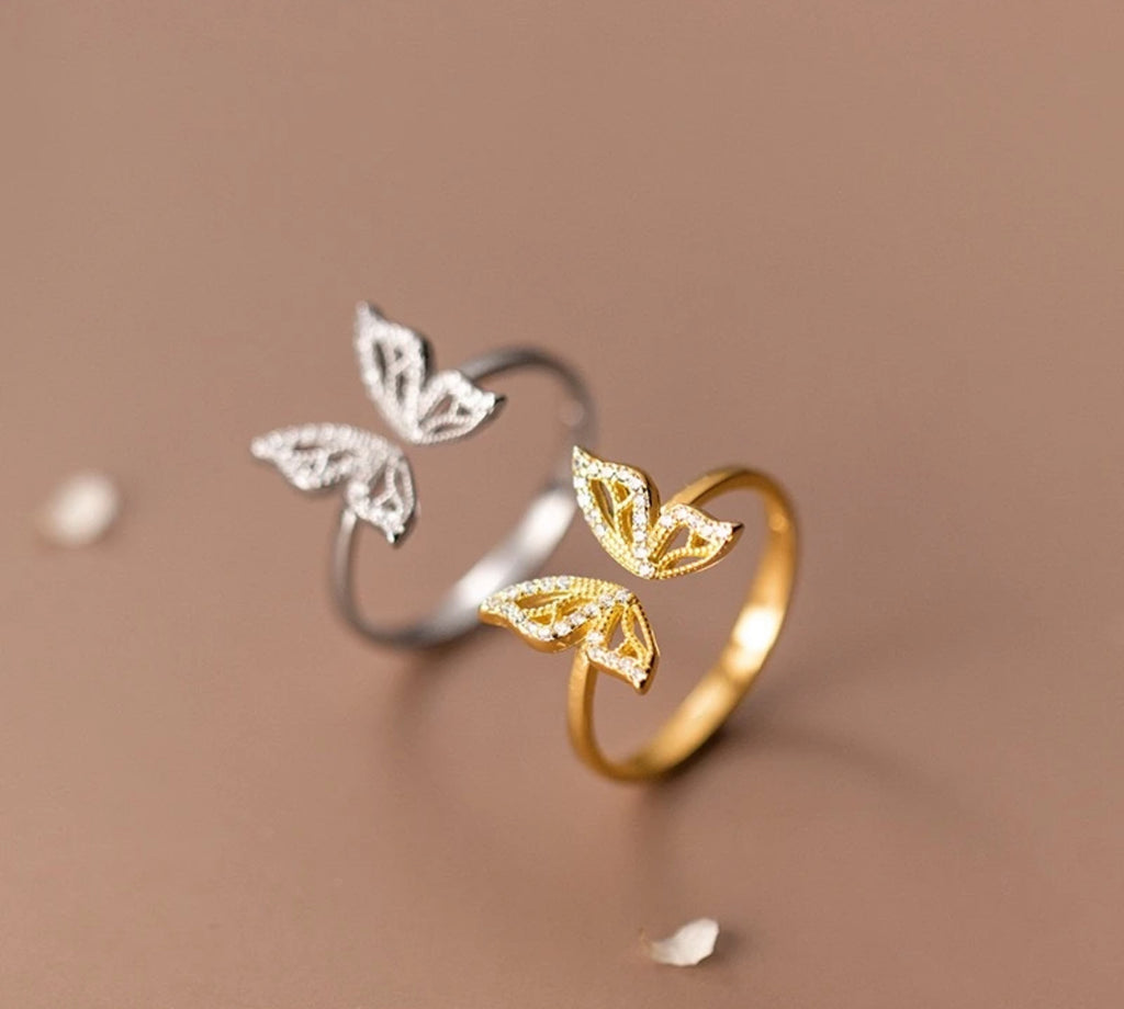 Schmetterlingsring – verstellbar, elegant