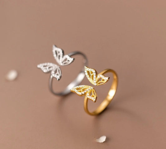 Schmetterlingsring – verstellbar, elegant