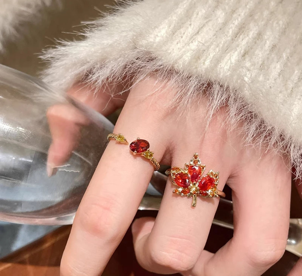 Ahornblatt Ring & Minimal Ring Set