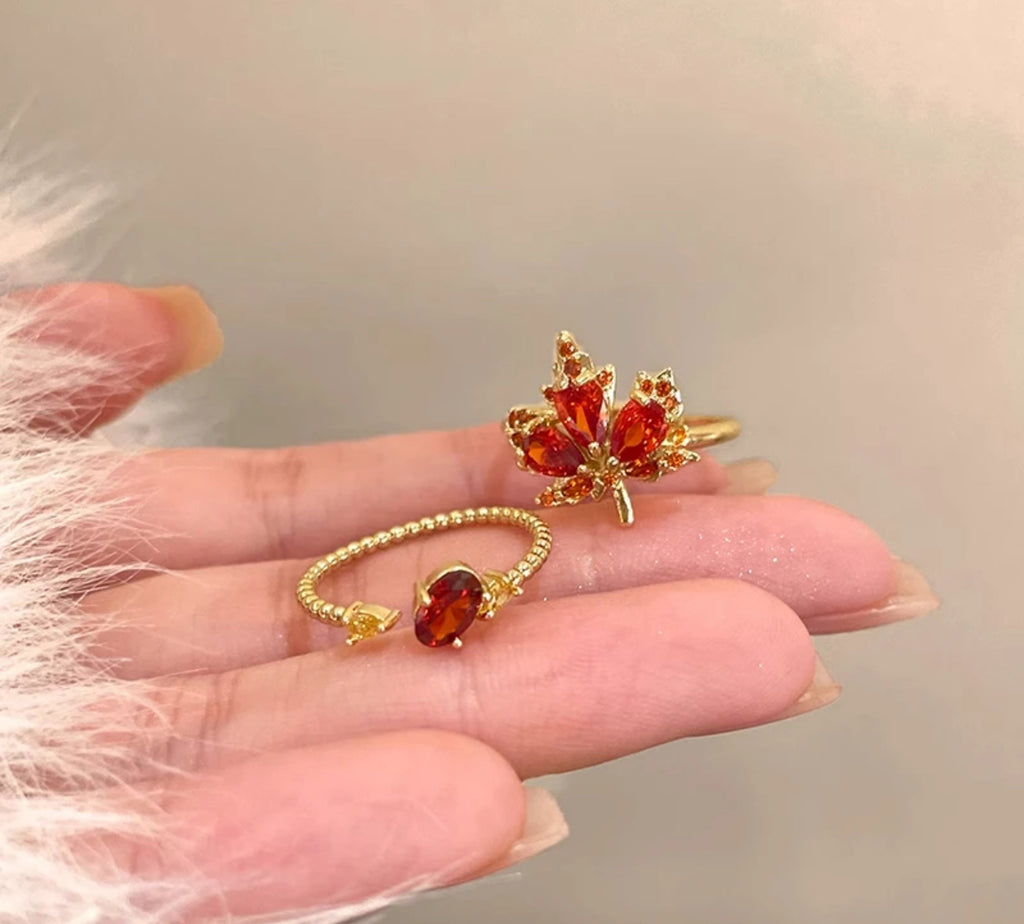 Ahornblatt Ring & Minimal Ring Set