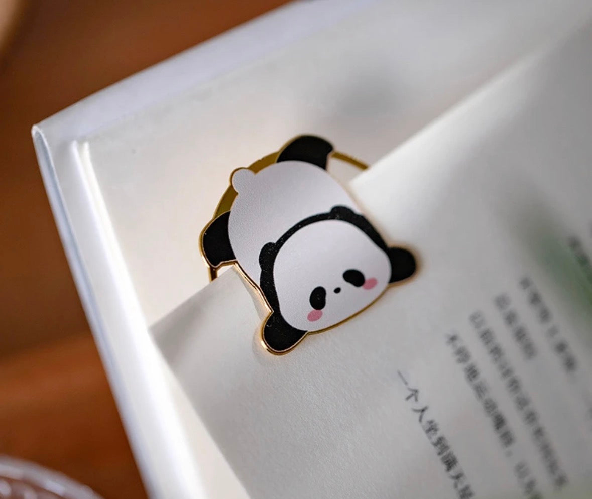 Kawaii Panda Buchklammer Metall Seitenansicht – Little Shark