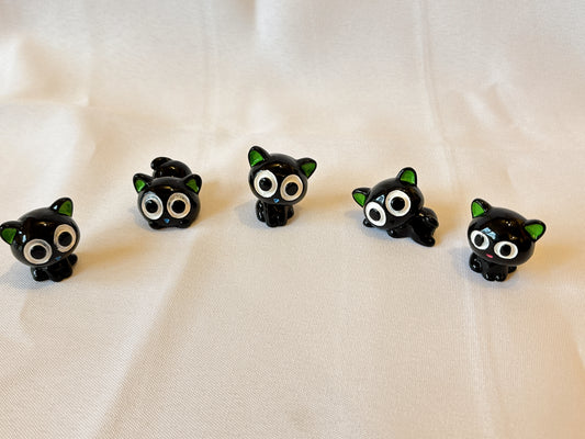 Schwarze Katzen Figuren 5er Set kawaii Mini Deko – Little Shark