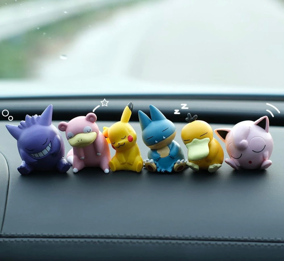 Schlafende Pokémon Figuren im 6er-Set – Auto- und Schreibtisch-Deko