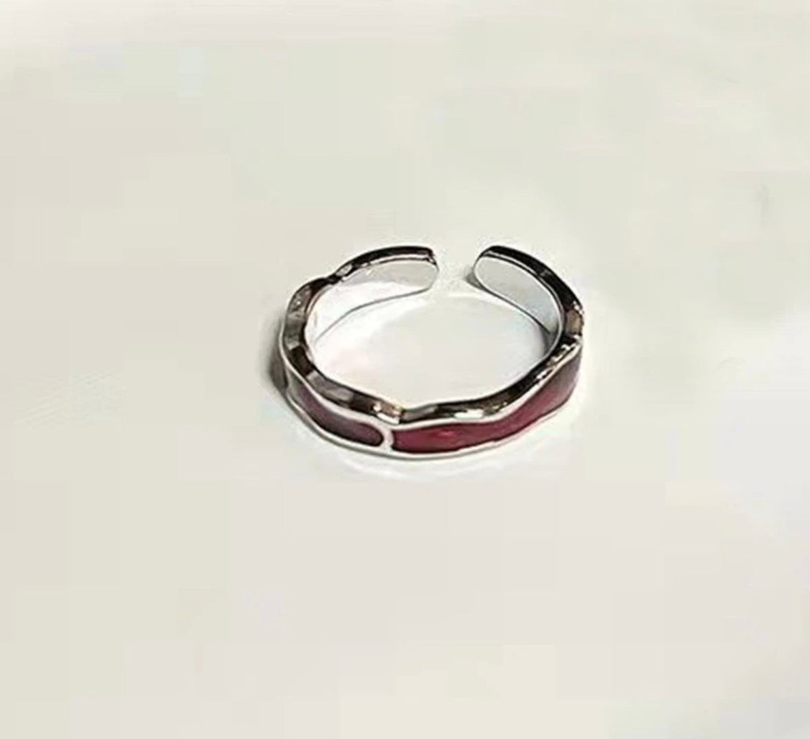 Schmetterlingsring rot & silberfarben Verstellbarer Damenring Set